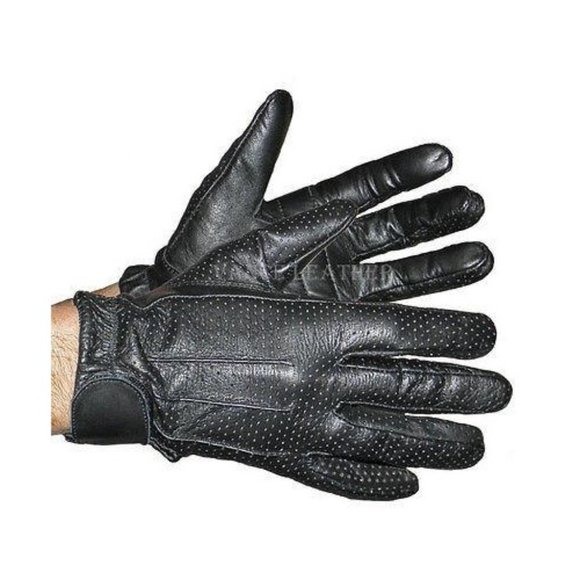 Men's Leather Perforated Driving Gloves - Picture 1 of 1